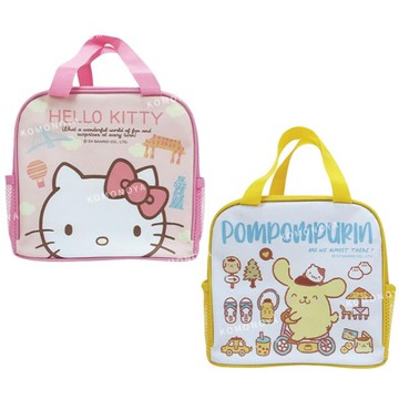 小禮堂 Sanrio 三麗鷗 雙網手提便當袋 Kitty 布丁狗
