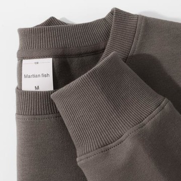 隱秘の雅丹風！300g重磅新疆棉圓領寬松衛衣女棕色質感上衣內搭男