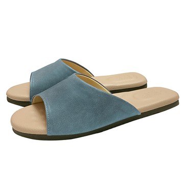 [家速配]森哲厚底乳膠皮拖鞋-藍XL