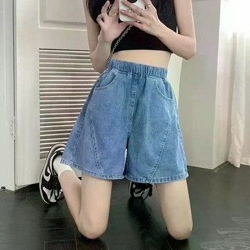 休閒穿搭~女童牛仔短褲夏季新款夏裝童裝兒童褲子薄款女大童洋氣外穿潮 女童短褲 韓版牛仔短褲 薄款 夏天褲子 五分褲兒童