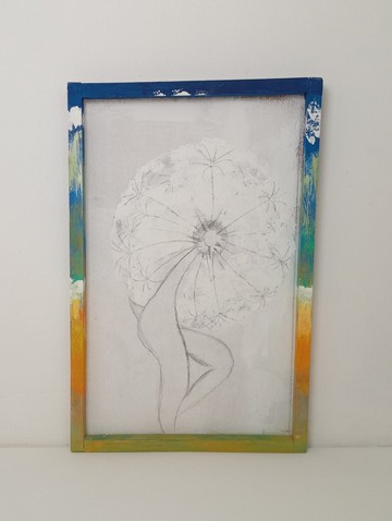 繪畫，手繪面板，圖形，蒲公英易於移動