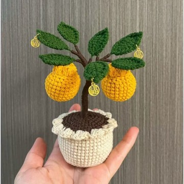 48出貨 2026 DIY 鈎針手作 手工发财树diy材料摆件毛线钩针盆栽针织新年礼物编织打发时间