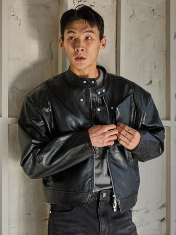 Biker Leather Jacket [Black]