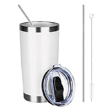 MEZMUT 20oz Insulated Tumblers with Lids and Straws Stainless Steel Coffee Tumbler Cup Double Wall Vacuum Travel Coffee Mugs for Home, Office, Outdoor