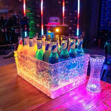 發光冰紋冰桶ktv香檳酒吧用品啤酒框透明雞尾酒科羅娜發光冰桶