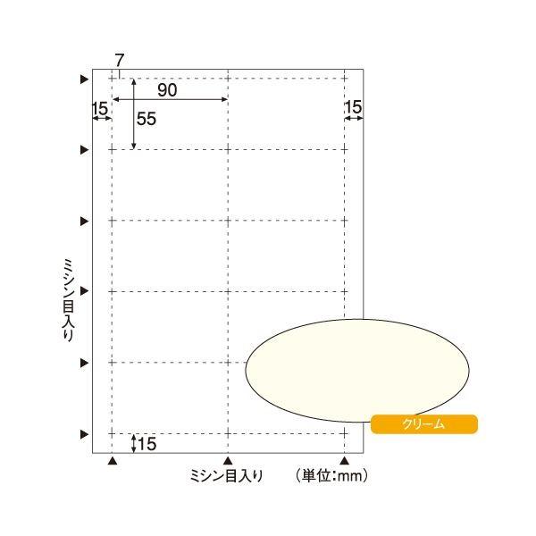 (まとめ) ヒサゴ ビジネス名刺 A4 10面 クリーム BX07 1冊(100シート) 〔×5セット〕