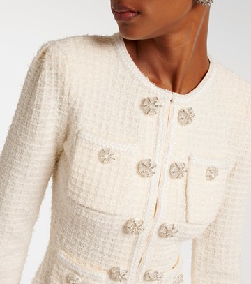 Self-Portrait Embellished waffle-knit minidress