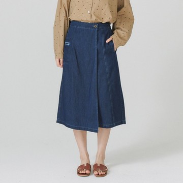 【Simply Yours】車線跳色牛仔褲裙 藍F