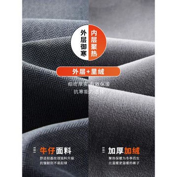 美式牛仔褲男士2025秋冬新款加絨加厚直筒寬松潮牌高街休閑長褲子