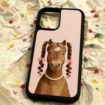 iPhone 雙馬尾小馬保護殼可愛設計相容 18/17/16Plus/15/14/13/12 新潮防摔手機外殼