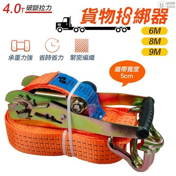 【HIPULLER】4.0T 耐磨 貨物綑綁器 安全帶 綑綁帶 綑綁器 手拉器 專利快速拆帶 固定神器 貨車綑綁帶