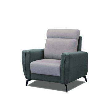 ASSARI-麥拉倫舒適靠背單人座貓抓皮沙發深棕色