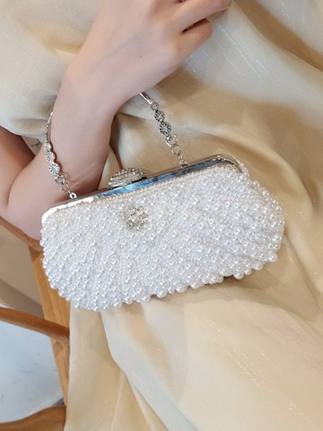 晚宴包手拿包 2025新款珍珠手拿包宴會晚宴手拿包配旗袍的包包禮服新娘甜美小包