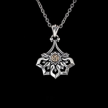 【JK銀飾】淨花．本命佛種子文／925純銀-吊墜