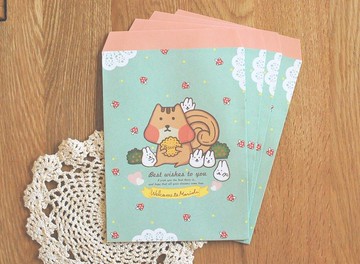 Mori Shu 麻糬兔松鼠森林禮物小紙袋(10入)