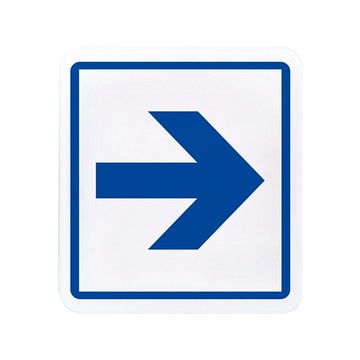 NO.609 →/箭頭 12x11cm 彩色壓克力標示牌/指標/標語 附背膠可貼