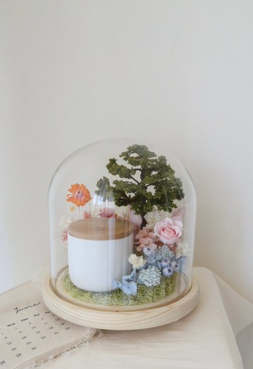 【設計款花盅】沈浸式抹茶樹 客製化永生花 骨灰罐 寵物骨灰花盅