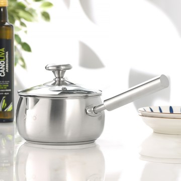 德鉑Debo｜304不鏽鋼16cm單把複底導流湯鍋