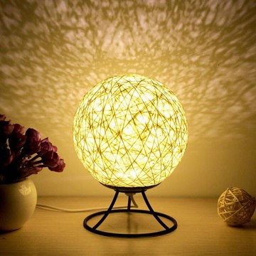 樂天精選 小夜燈少女心臺燈臥室床頭插電月球藤球星空投影創意浪漫夢幻