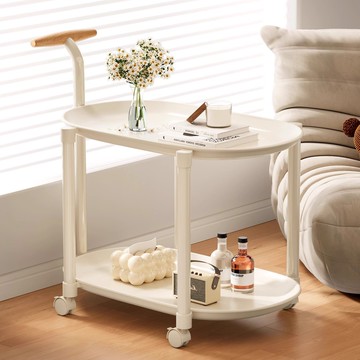 快速出貨/全館免運 小推車 奶油風小推車茶幾創意沙發小邊幾可移動小戶型置物架帶輪現代簡約
