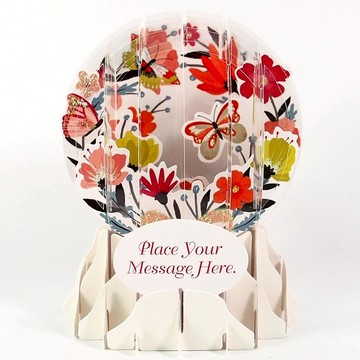 多用途雪球卡-蝴蝶與花【Up With Paper-母親/生日/感謝/慰問】