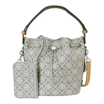 TORY BURCH T Monogram 兩用水桶包(淺灰色)小款