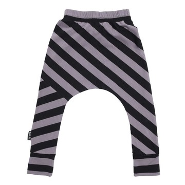 Moi Kids 冰島有機棉童裝幼兒哈倫長褲6M至6歲 條紋黑
