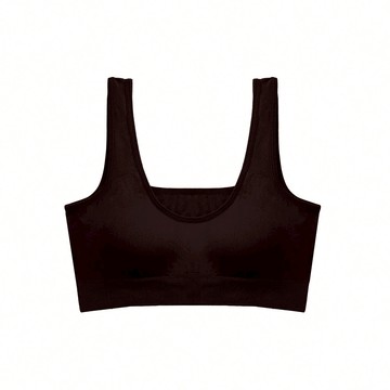 【彈力寬肩】無縫零著感BraTop內衣 - L / 黑