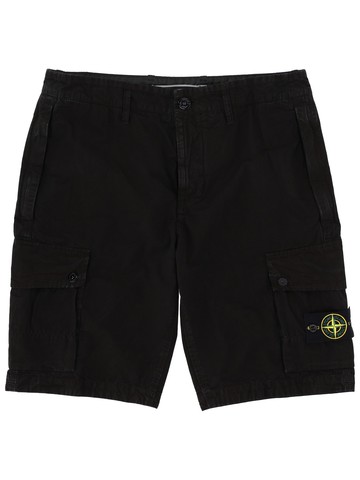stone island cargo shorts with logo patch