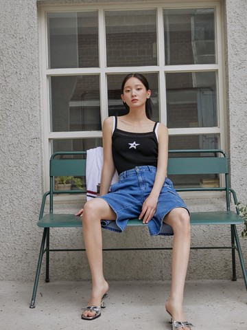 Color Block Strap Point Slim Knit Sleeveless Vest (ER2KV560)