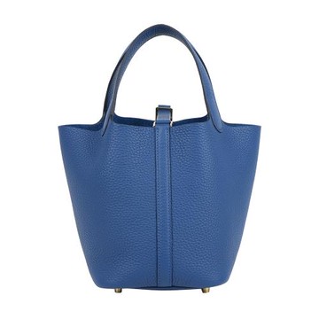 HERMES Picotin Lock 18cm PM手提小水桶(淡金釦/扎染藍)