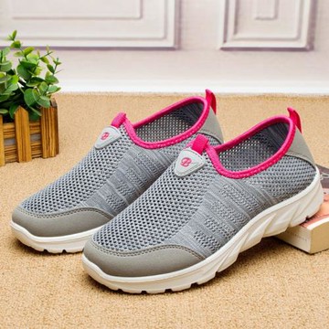 老北京布鞋女網鞋夏款平底媽媽鞋中老年防滑軟底健步鞋網面運動鞋
