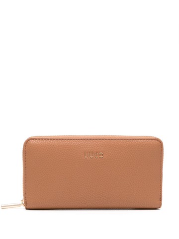 LIU JO - logo-lettering zip-up wallet - women - Polyester/Polyester - One Size - Brown