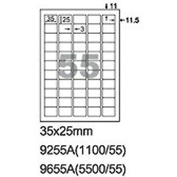 【文具通】9655A影印自黏標籤貼紙55格切圓角35x25mm 100入 P1410424【APP滿額下單10%點數(單一帳號最高1000點)】4/30止