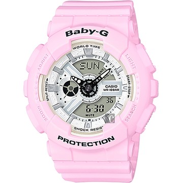 CASIO 卡西歐 Baby-G 粉嫩雙顯錶 雙12購物節 送禮首選-粉紅/46mm BA-110BE-4A