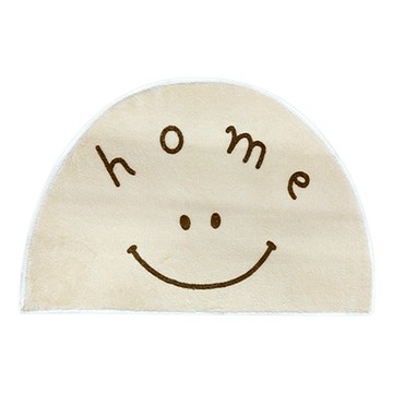 北歐絨毛地墊  柔軟舒適  防滑吸水  61 x 39.5cm  半圓 home 白色  1個