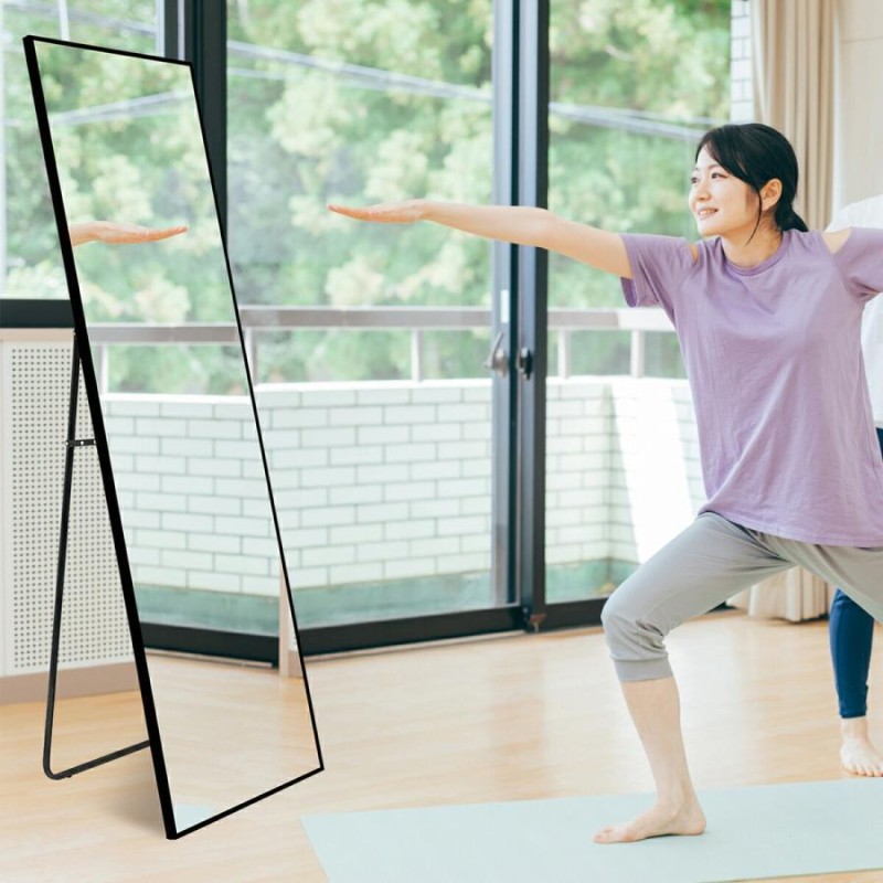 1424スタンドミラー 姿見鏡 全身鏡 大型 直角 160cmx50cm 軽量