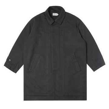 BUTTBILL 日系復古中長款毛呢大衣男女冬季風衣加厚棉服呢子外套