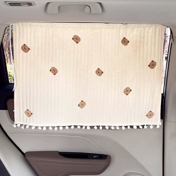 CARTEM 車用四季絎縫遮陽簾  Bear 米白色  1組  68.5 x 48.5cm