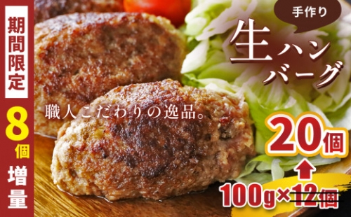 こだわり手作り生ハンバーグ 100g×20個