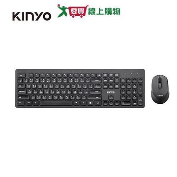 KINYO 2.4GHz無線鍵鼠組GKBM886-黑色【愛買】