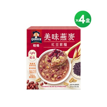 桂格 美味燕麥紅豆紫糯盒裝51.2gX5包x4盒