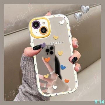 鏡面滿屏愛心iPhone14蘋果15promax手機殼11/12/13全包xr/7plus軟
