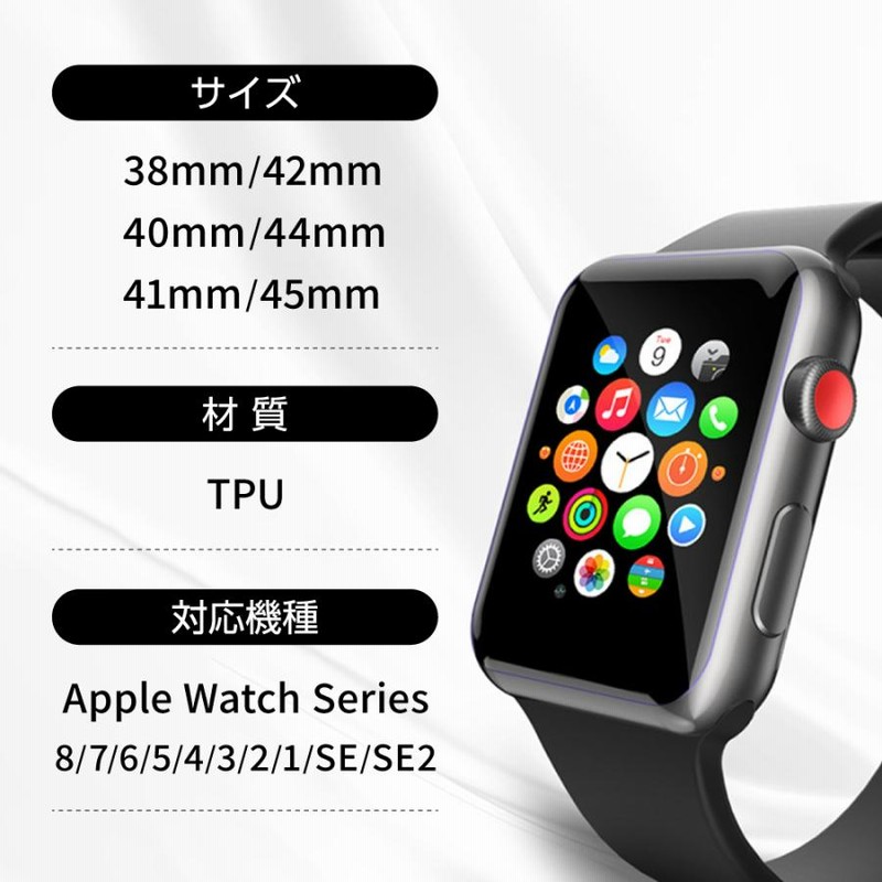ギフ_包装 アップルウォッチ フィルム 保護フィルム 液晶保護 薄い apple watch series SE  SE2 高透明 指紋防止 TPU 5枚セット
