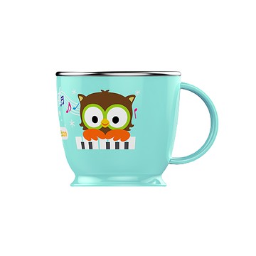 Edison 貓頭鷹ST單握水杯  藍色  1個  240ml