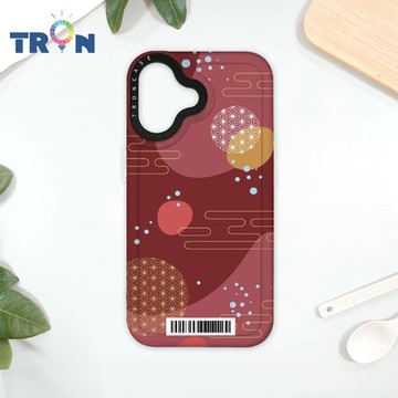 TRON iPhone 16 日系和風圓點流雲系列 防摔太空載具殼 透白 軟硬 手機殼