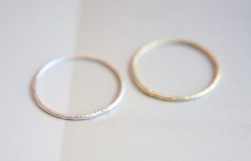 畢業禮物 戒指 純銀 黃銅 - 刻痕 -