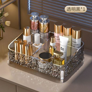💄【透明防塵亞克力】化妝品收納盒｜桌面梳妝檯整理箱｜口紅護膚品置物架｜透明防塵＋多格分區｜一盒即收 化妝品整齊不亂