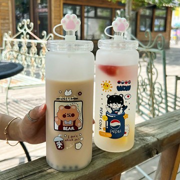 珍奶環保杯 珍珠奶茶環保杯 珍奶水壺 珍奶杯  珍珠奶茶杯 奶茶杯 珍珠杯 2022水杯家用玻璃杯大容量珍珠奶茶杯子in