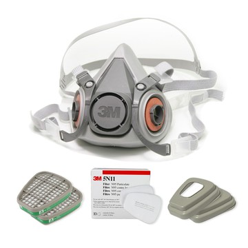 防護口罩/油漆口罩 3M 6200防毒面具x氨氣濾毒罐套組(6004濾毒罐+5N11濾棉+501濾蓋)